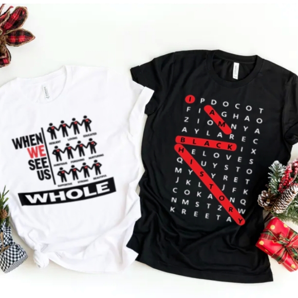 2 FOR 80 I am Black History Cross Word T shirt - Picture 10 of 10